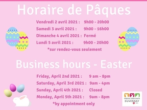 EASTER - BUSINESS HOURS