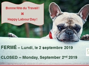 Fermé lundi le 2 septembre 2019